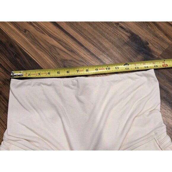 Mango Maternity Jeans Over The Belly Crop Frayed Hem Sz 6/8 - Picture 10 of 12